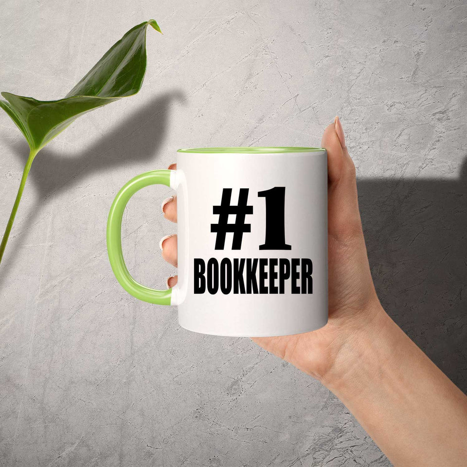 Number One #1 Bookkeeper - 11oz Accent Mug Green