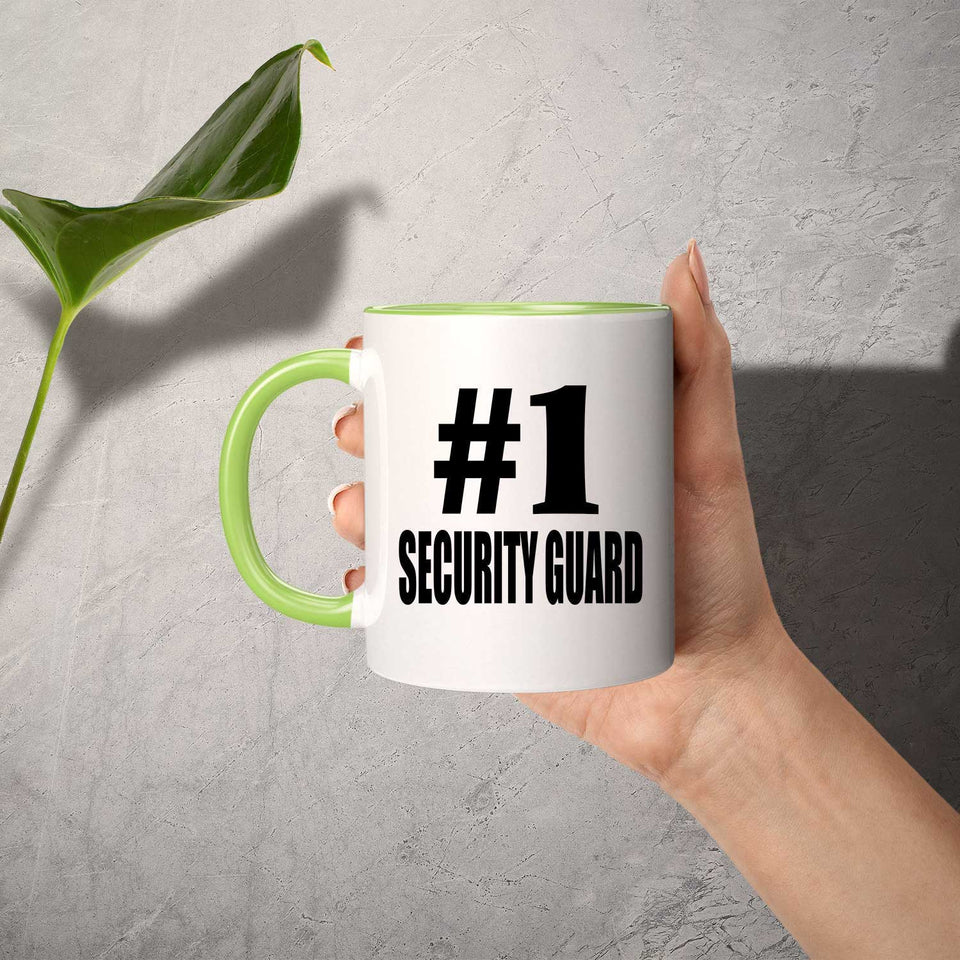 Number One #1 Security Guard - 11oz Accent Mug Green