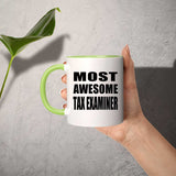 Most Awesome Tax Examiner - 11oz Accent Mug Green