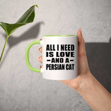 All I Need Is Love And A Persian Cat - 11oz Accent Mug Green