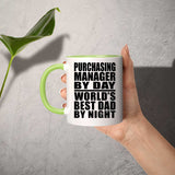 Purchasing Manager By Day World's Best Dad By Night - 11oz Accent Mug Green
