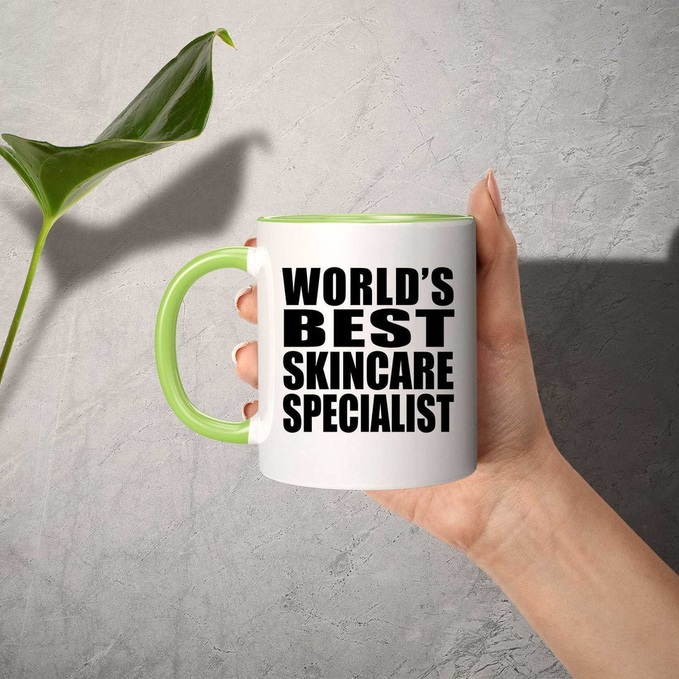 World's Best Skincare Specialist - 11oz Accent Mug Green