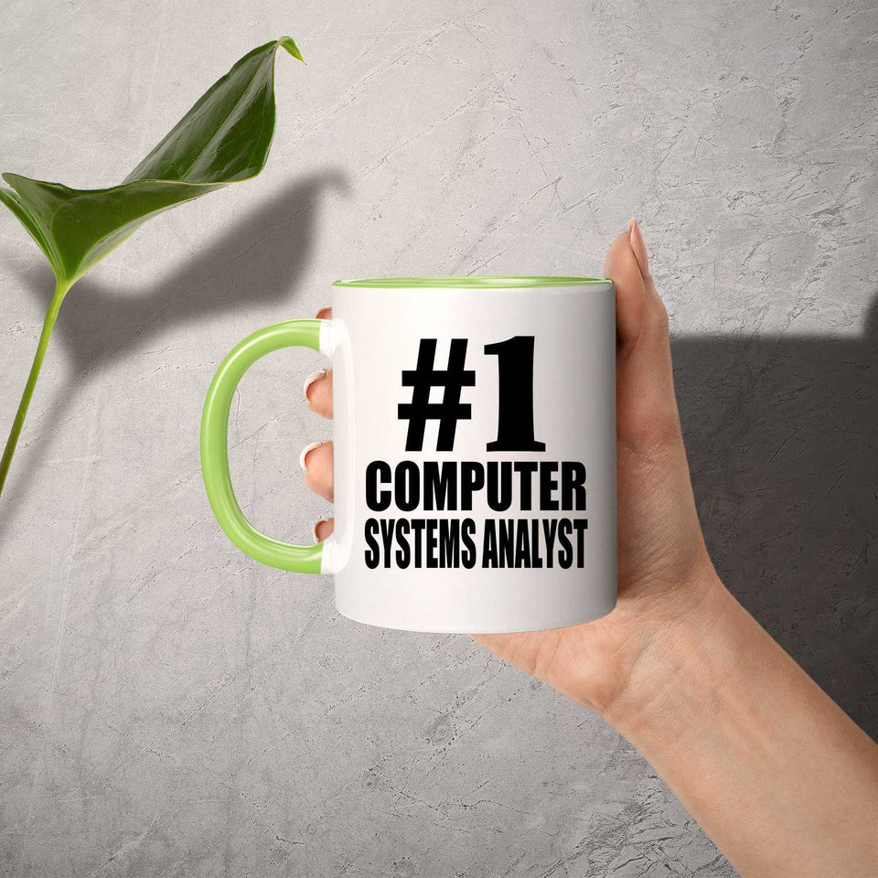 Number One #1 Computer Systems Analyst - 11oz Accent Mug Green