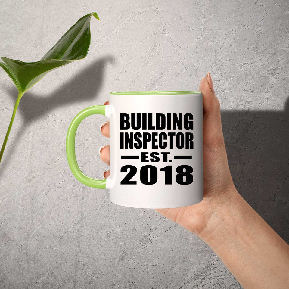 Building Inspector Established EST. 2018 - 11oz Accent Mug Green