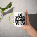 16th Anniversary 16 Years Down Lifetime To Go - 11oz Accent Mug Green