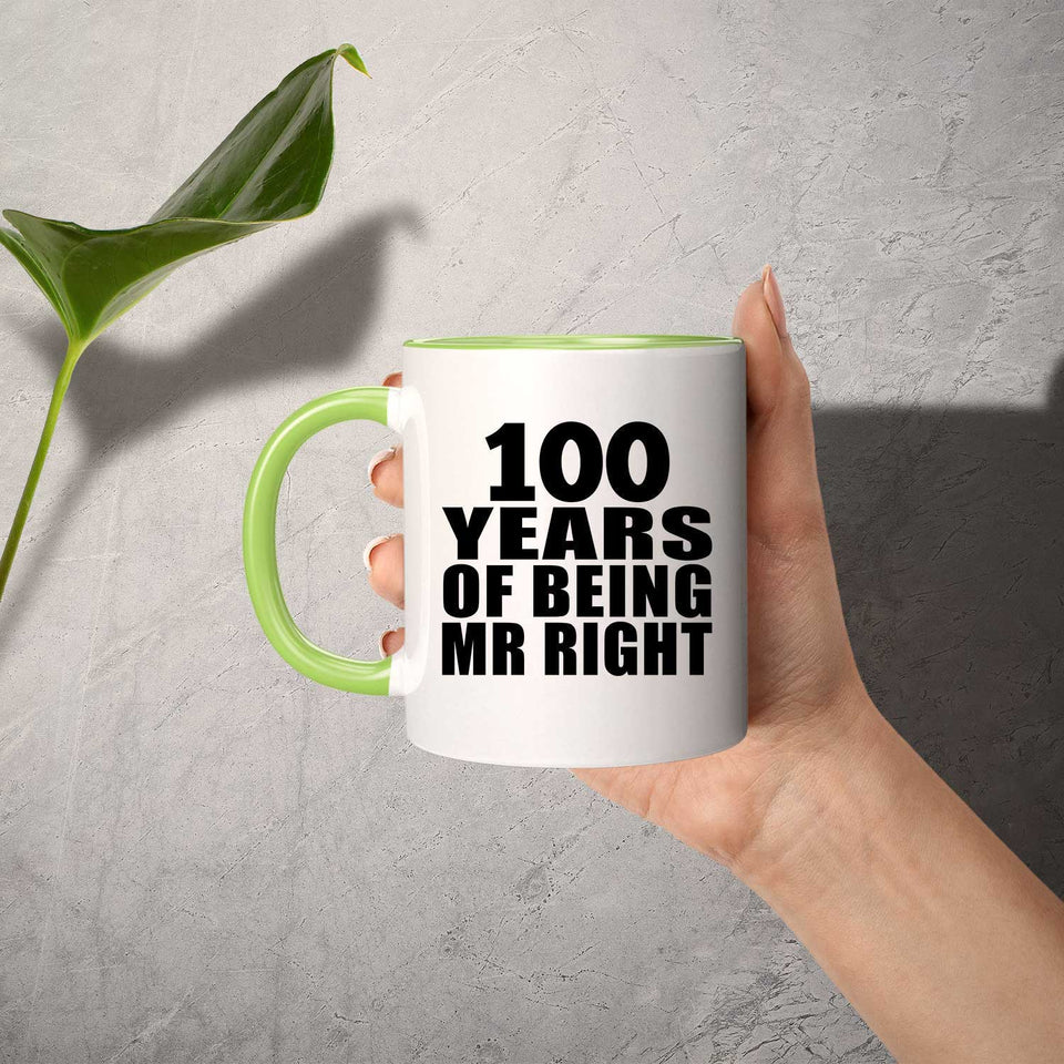 100th Anniversary 100 Years Of Being Mr Right - 11oz Accent Mug Green