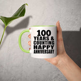 Happy 100th Anniversary 100 Years & Counting - 11oz Accent Mug Green