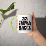 Happy 22nd Anniversary 22 Years & Counting - 11oz Accent Mug Green