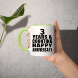 Happy 3rd Anniversary 3 Years & Counting - 11oz Accent Mug Green