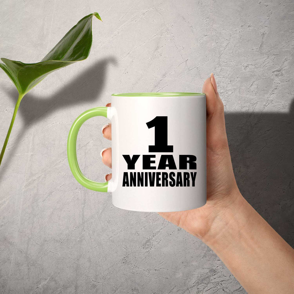 1st Anniversary 1 Year - 11oz Accent Mug Green