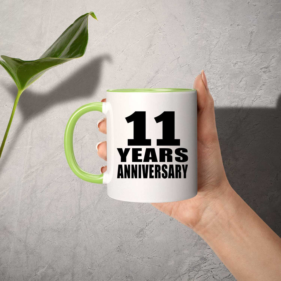 11th Anniversary 11 Years - 11oz Accent Mug Green