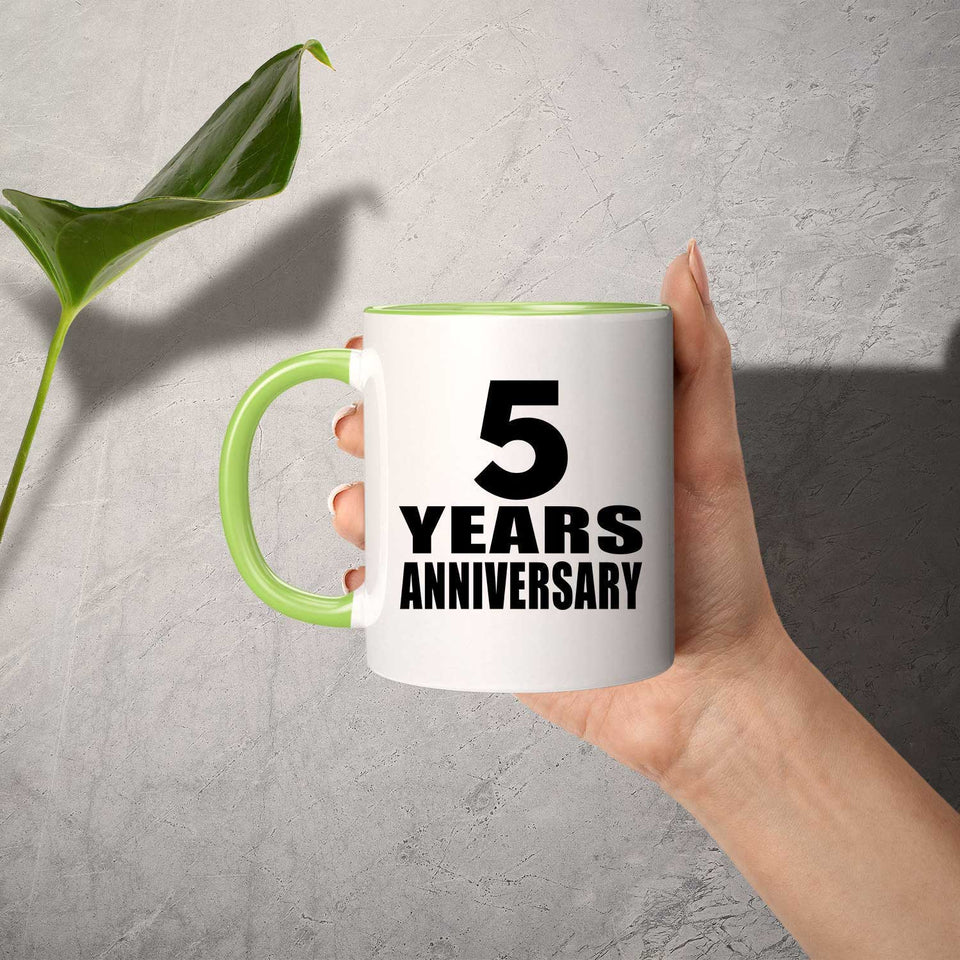5th Anniversary 5 Years - 11oz Accent Mug Green