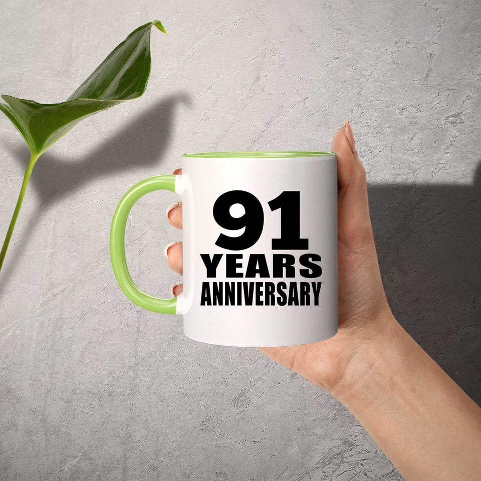 91st Anniversary 91 Years - 11oz Accent Mug Green