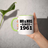 63rd Anniversary Mr & Mrs Since 1961 - 11oz Accent Mug Green