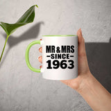 61st Anniversary Mr & Mrs Since 1963 - 11oz Accent Mug Green