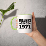53rd Anniversary Mr & Mrs Since 1971 - 11oz Accent Mug Green