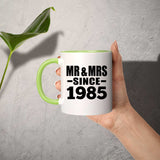 39th Anniversary Mr & Mrs Since 1985 - 11oz Accent Mug Green