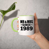 35th Anniversary Mr & Mrs Since 1989 - 11oz Accent Mug Green