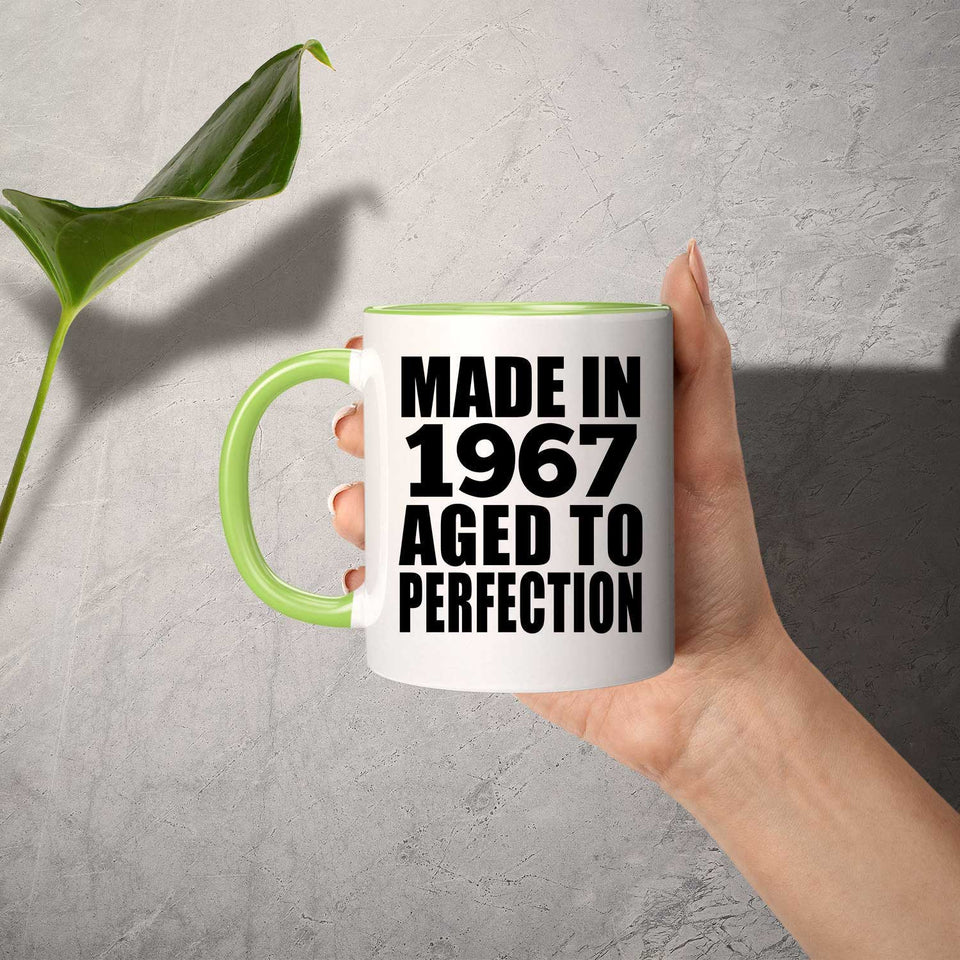 57th Birthday Made In 1967 Aged to Perfection - 11oz Accent Mug Green