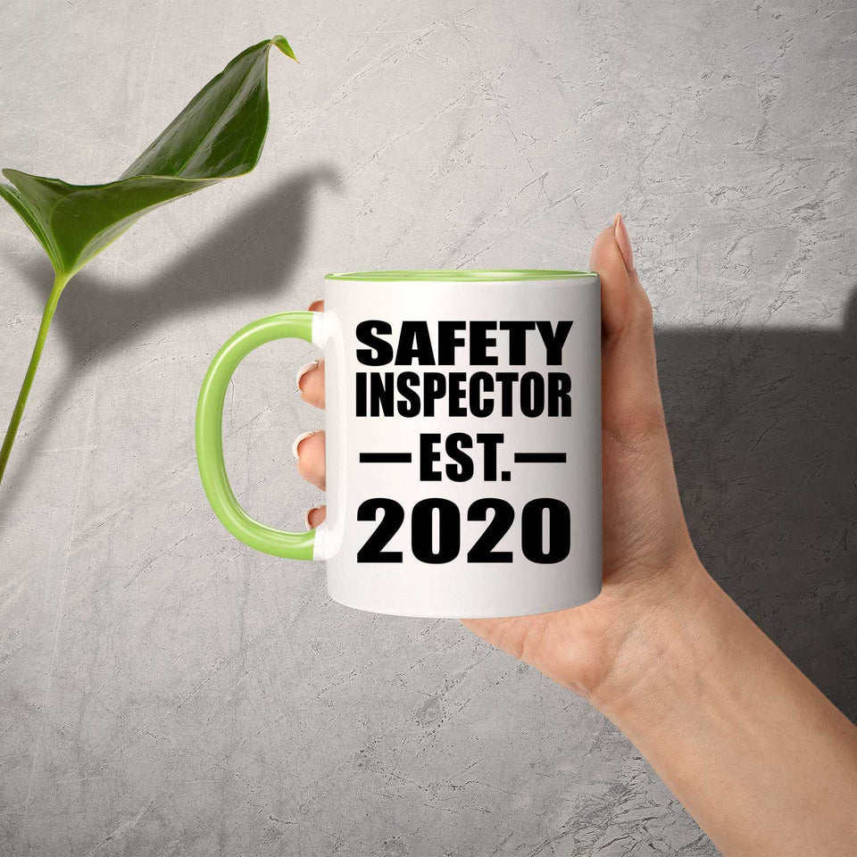 Safety Inspector Established EST. 2020 - 11oz Accent Mug Green