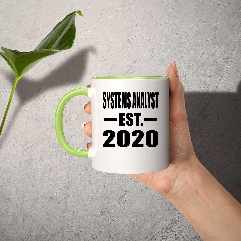 Systems Analyst Established EST. 2020 - 11oz Accent Mug Green
