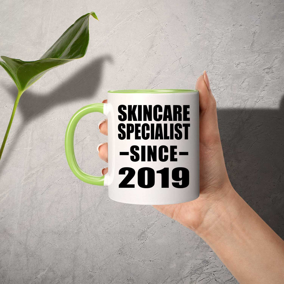 Skincare Specialist Since 2019 - 11oz Accent Mug Green