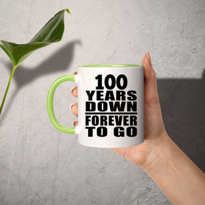 100th Anniversary 100 Years Down Forever to Go - 11oz Accent Mug Green