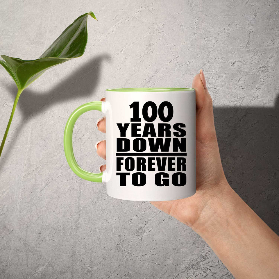 100th Anniversary 100 Years Down Forever to Go - 11oz Accent Mug Green