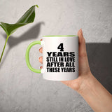 4th Anniversary 4 Years Still In Love After These Years - 11oz Accent Mug Green