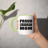 Proud Librarian Mom - 11oz Accent Mug Green