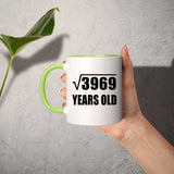 63rd Birthday Square Root of 3969 Years Old - 11oz Accent Mug Green