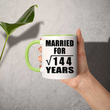 12th Anniversary Married For Square Root of 144 Years - 11oz Accent Mug Green