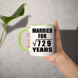 27th Anniversary Married For Square Root of 729 Years - 11oz Accent Mug Green
