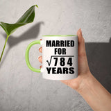 28th Anniversary Married For Square Root of 784 Years - 11oz Accent Mug Green