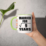 3rd Anniversary Married For Square Root of 9 Years - 11oz Accent Mug Green