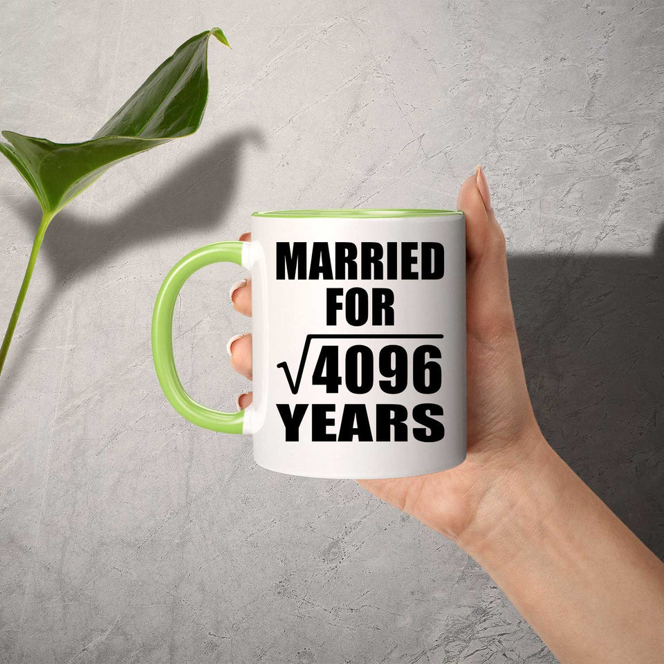 64th Anniversary Married For Square Root of 4096 Years - 11oz Accent Mug Green