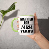 68th Anniversary Married For Square Root of 4624 Years - 11oz Accent Mug Green