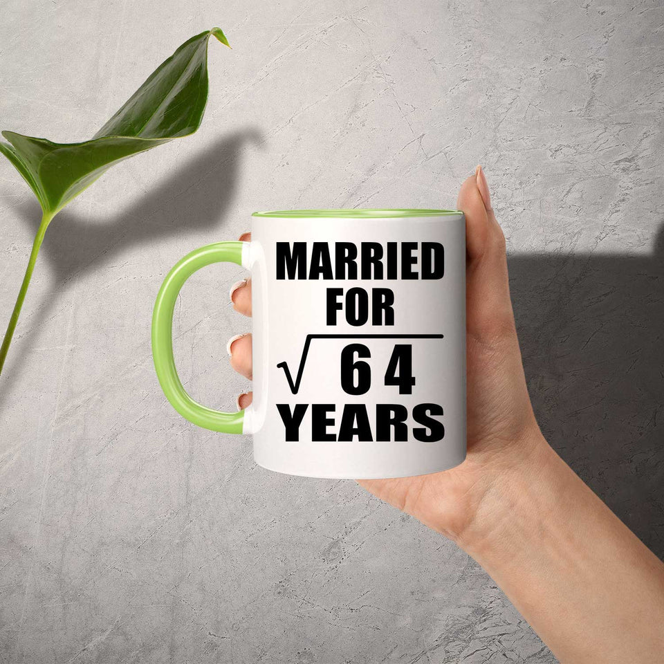 8th Anniversary Married For Square Root of 64 Years - 11oz Accent Mug Green
