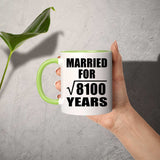 90th Anniversary Married For Square Root of 8100 Years - 11oz Accent Mug Green