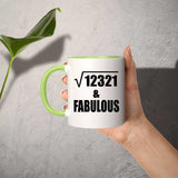 111th Birthday Square Root of 12321 & Fabulous - 11oz Accent Mug Green