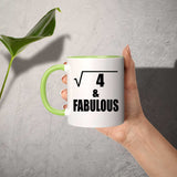 2nd Birthday Square Root of 4 & Fabulous - 11oz Accent Mug Green