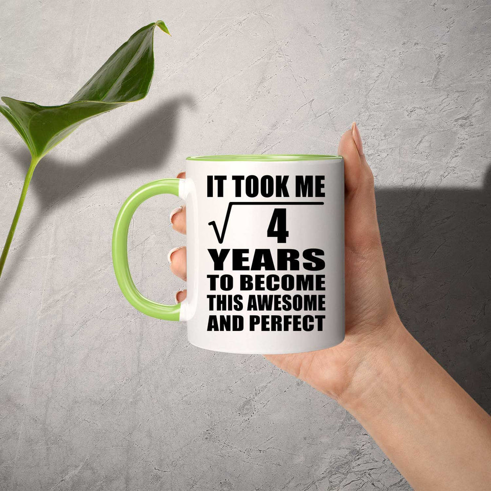 2nd Birthday Took Square Root of 4 Years To Awesome - 11oz Accent Mug Green