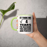 2nd Birthday Took Square Root of 4 Years To Awesome - 11oz Accent Mug Green