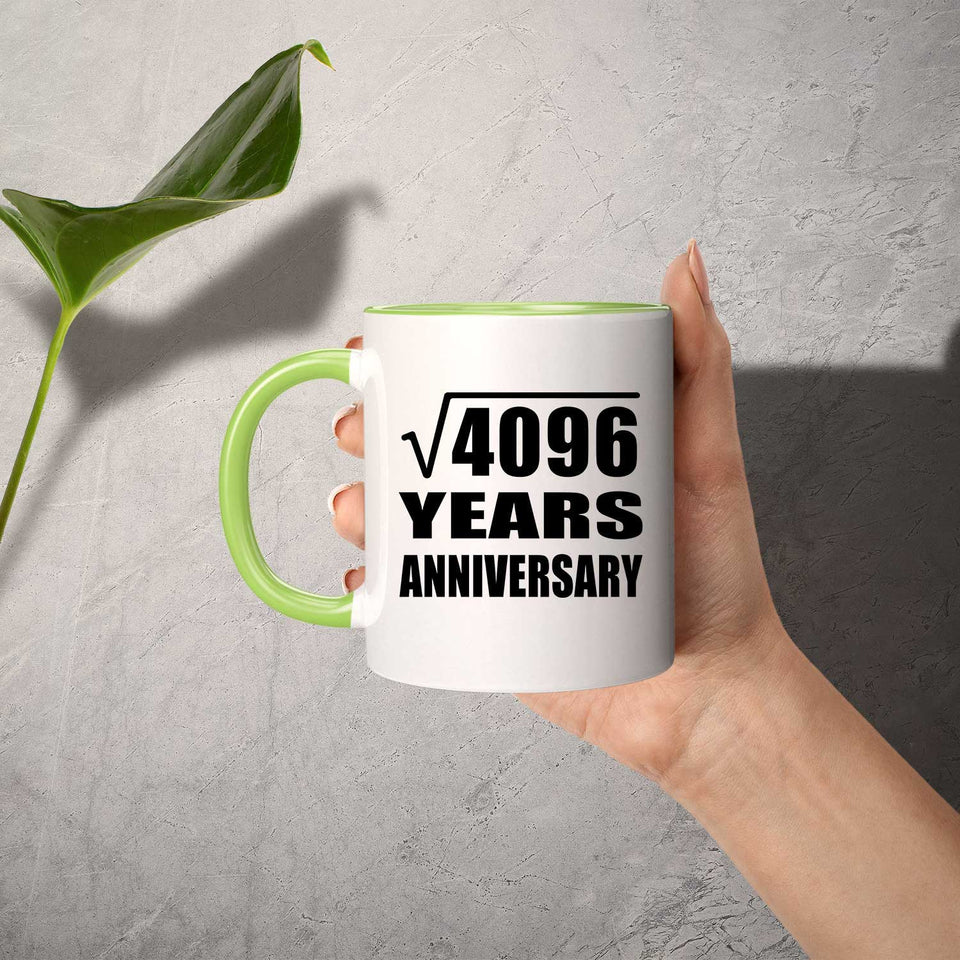 64th Anniversary Square Root of 4096 Years Anniversary - 11oz Accent Mug Green