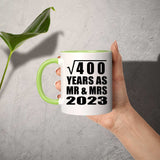 20th Anniversary Square Root of 400 Years As Mr & Mrs 2023 - 11oz Accent Mug Green