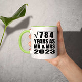 28th Anniversary Square Root of 784 Years As Mr & Mrs 2023 - 11oz Accent Mug Green