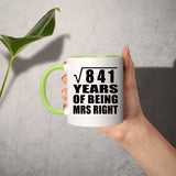29th Anniversary Square Root of 841 Years of Being Mrs Right - 11oz Accent Mug Green