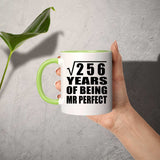 16th Anniversary Square Root of 256 Years of Mr Perfect - 11oz Accent Mug Green