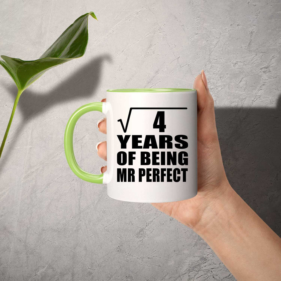 2nd Anniversary Square Root of 4 Years of Mr Perfect - 11oz Accent Mug Green
