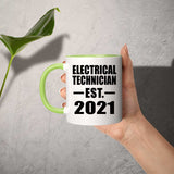 Electrical Technician Established EST. 2021 - 11oz Accent Mug Green